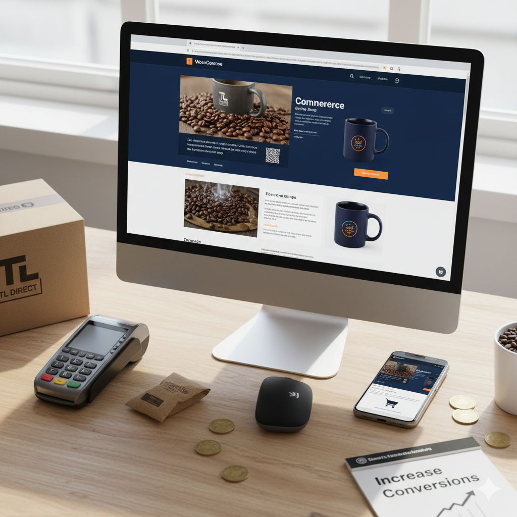 professional e commerce website design on a computer screen for uk online stores